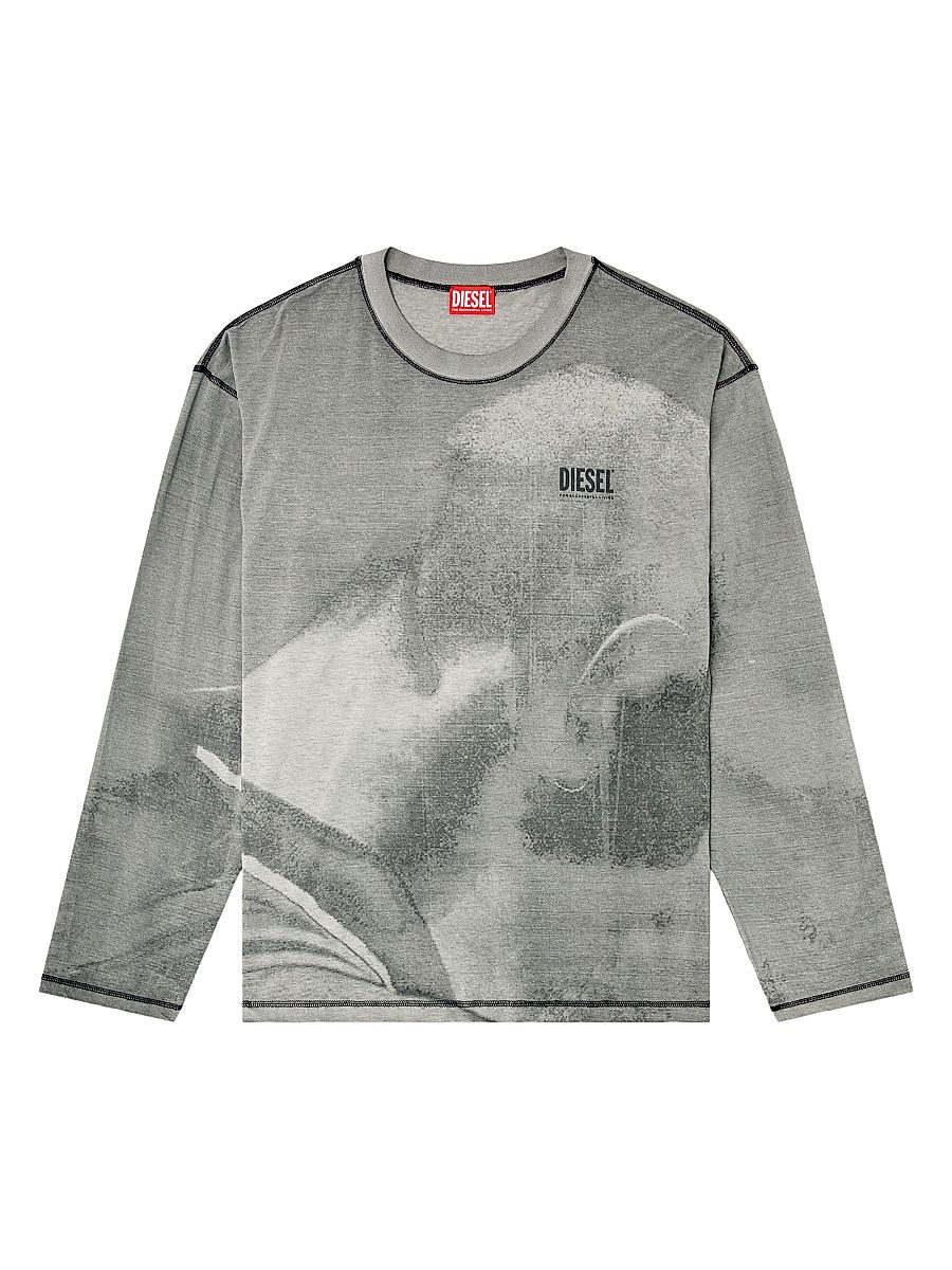 Men's Boxt Topstitched Cotton-Blend Long-Sleeve Shirt - Light Grey - Size XXL