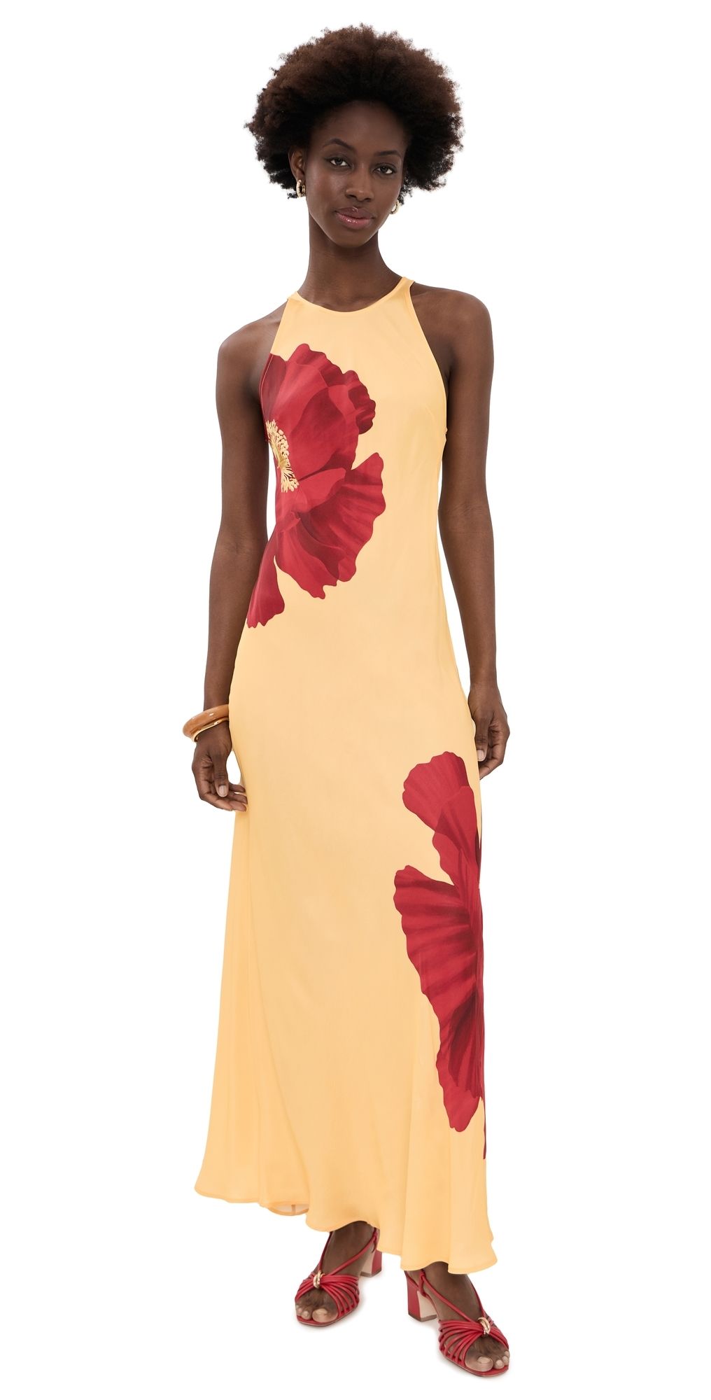 FARM Rio Poppy Flowers Maxi Dress Poppy Flowers Light Yellow XL