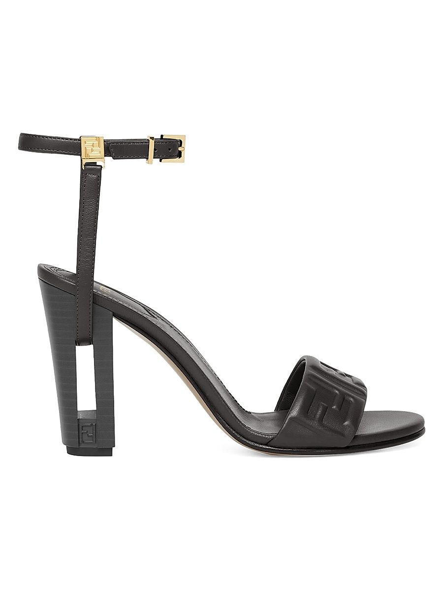 Women's Delfina 95MM Leather Sandals - Nero - Size 11.5