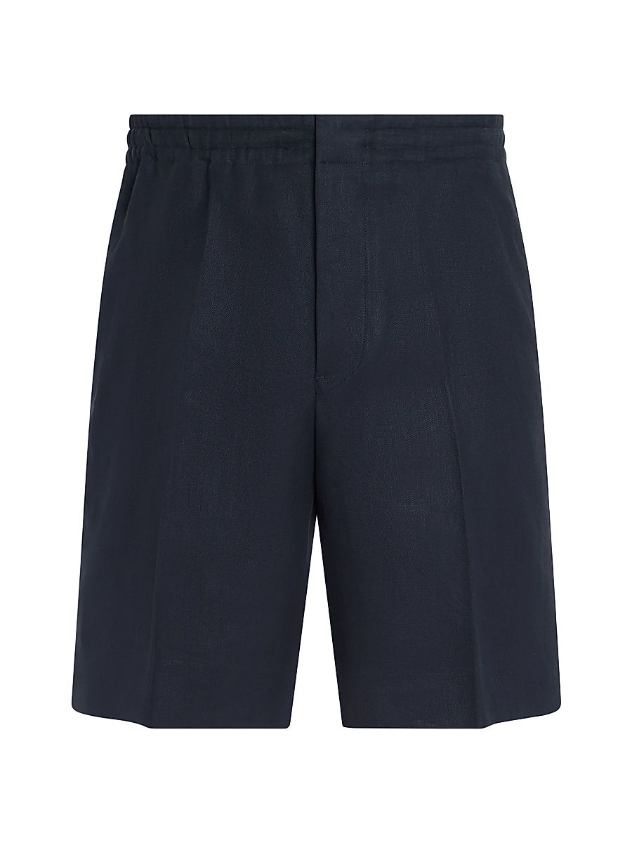 Men's Oasi Lino Shorts - Navy Blue - Size 46