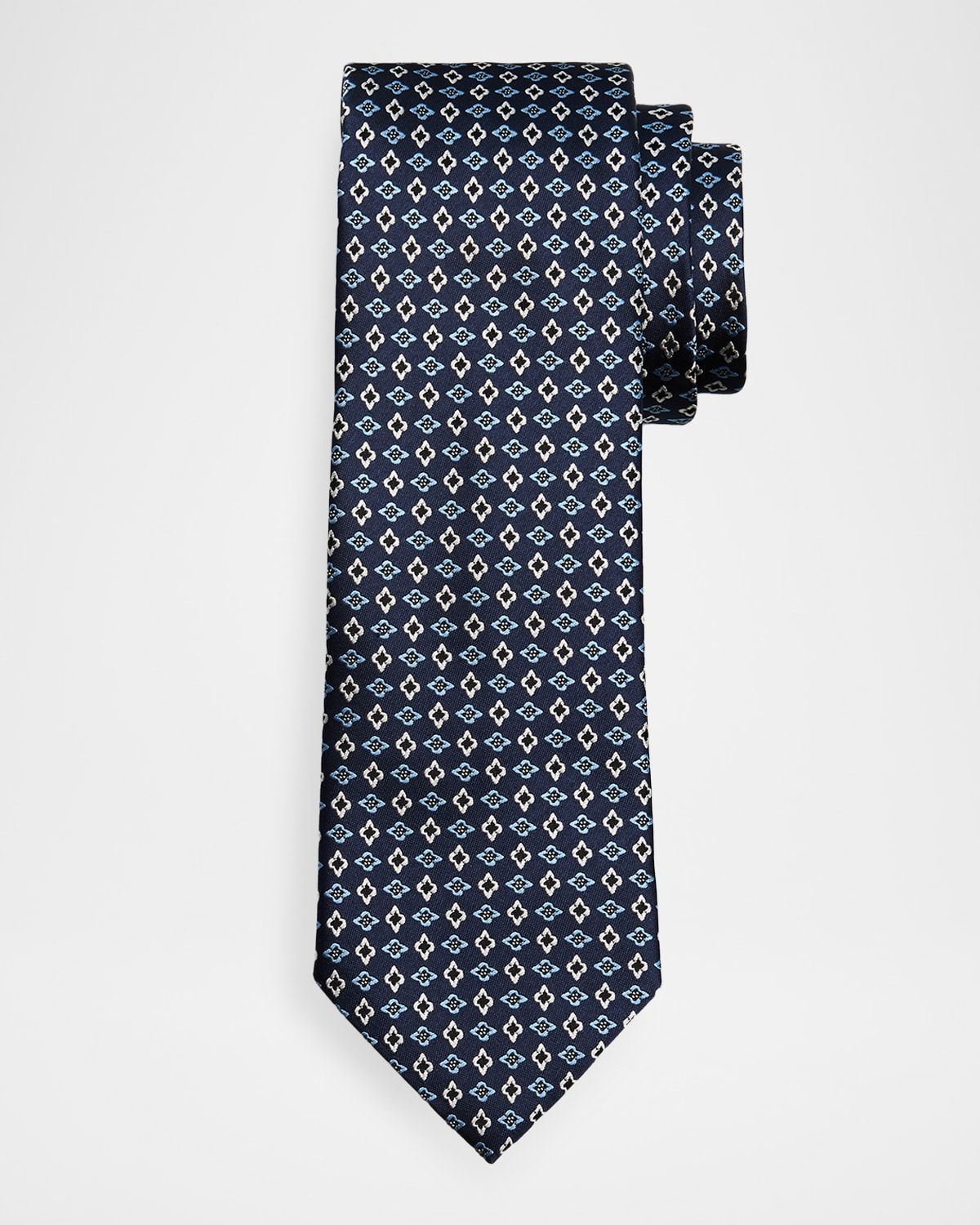Men & apos;s Floral Geometric Silk Jacquard Tie