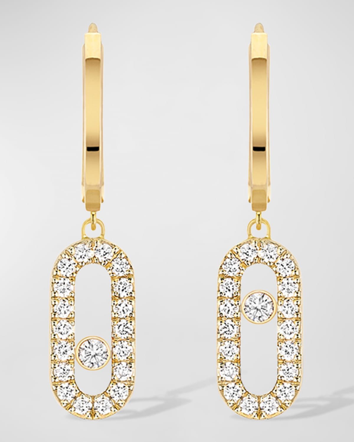 MOVE UNO 18K YELLOW GOLD DIAMOND HOOP EARRINGS