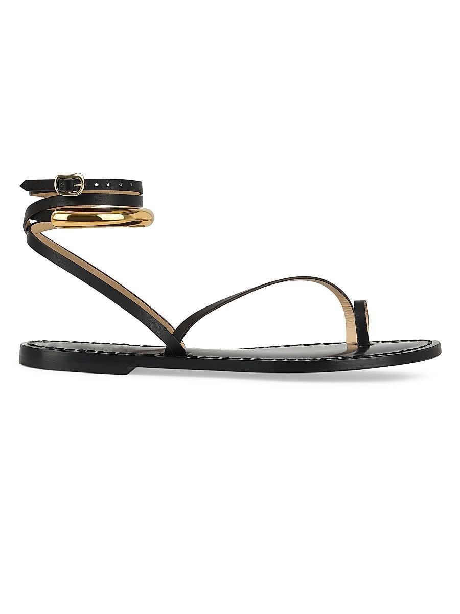 Women's 17 The Kalahari Leather Ankle-Wrap Sandals - Black - Size 11