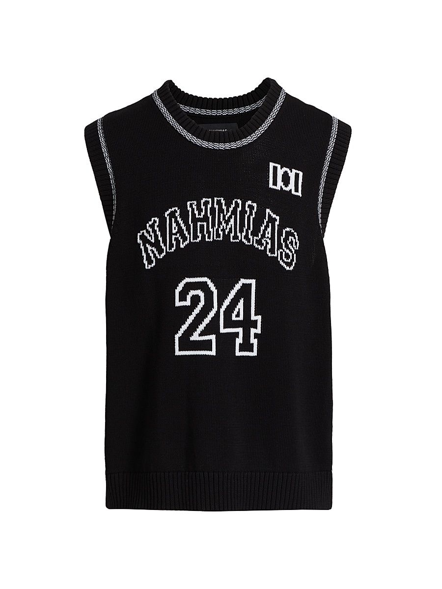 Men's Knit Basketball Jersey Vest - Black - Size Small
