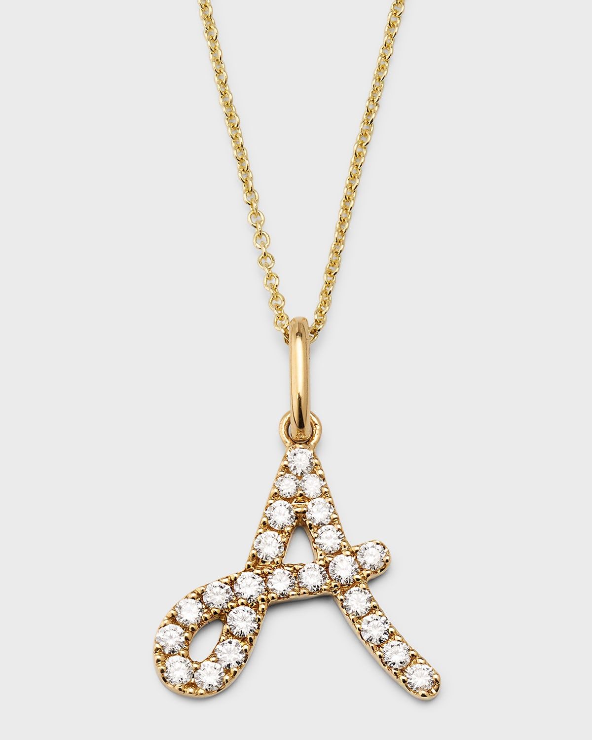 14k Diamond Pave Initial Necklace