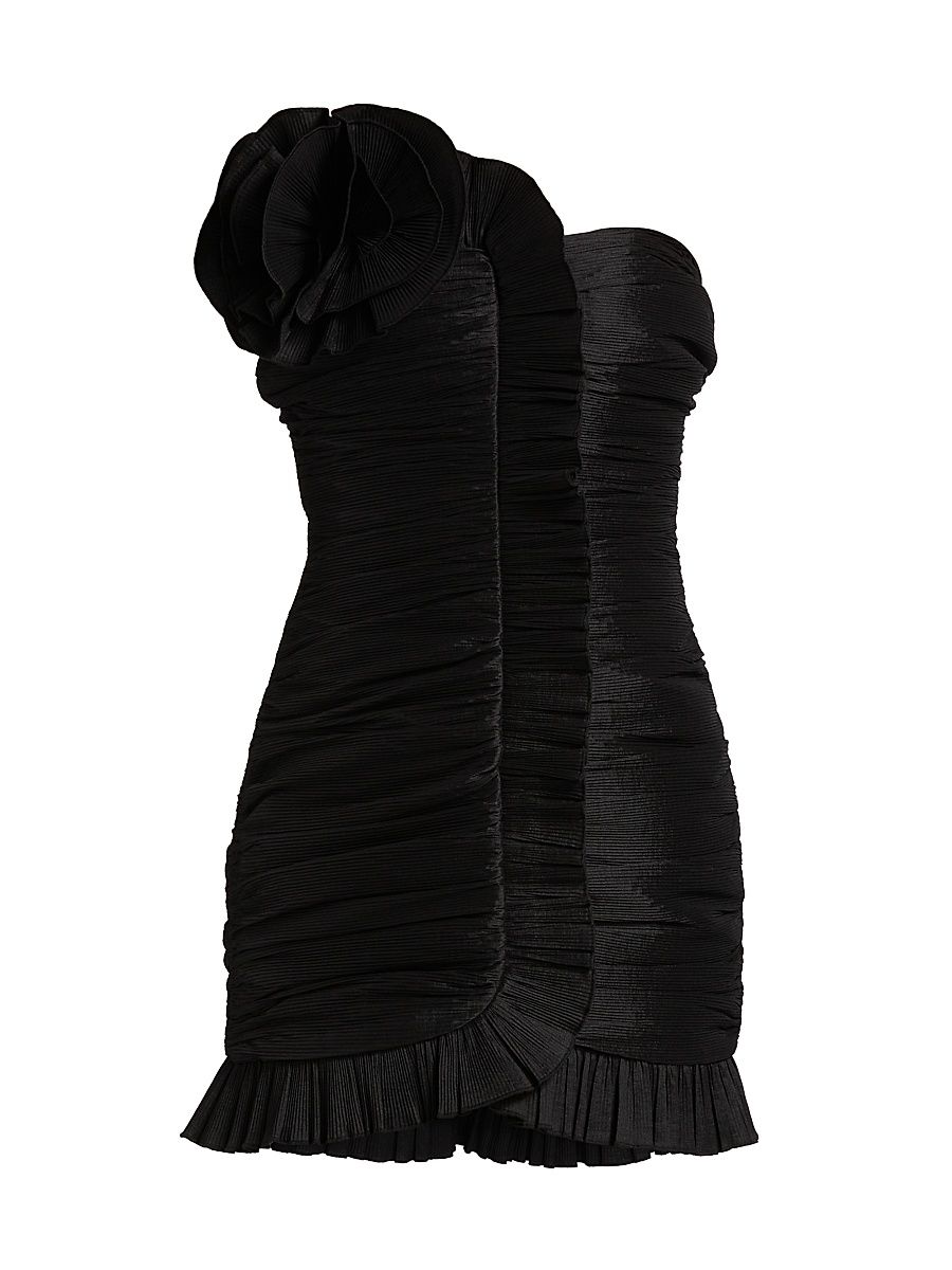 Women's Daniel Rosette Minidress - Jet Black - Size Medium
