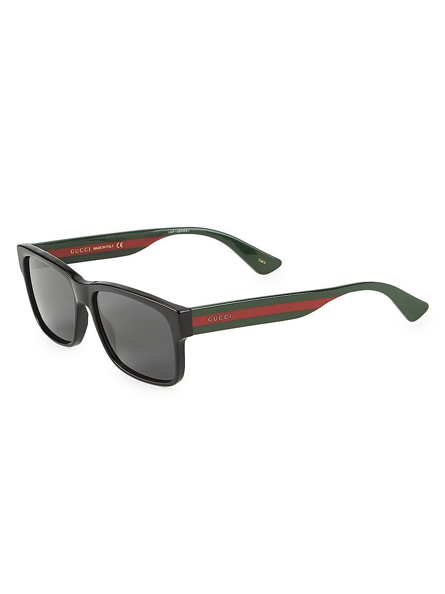 Men's 58MM Square Sunglasses - Black