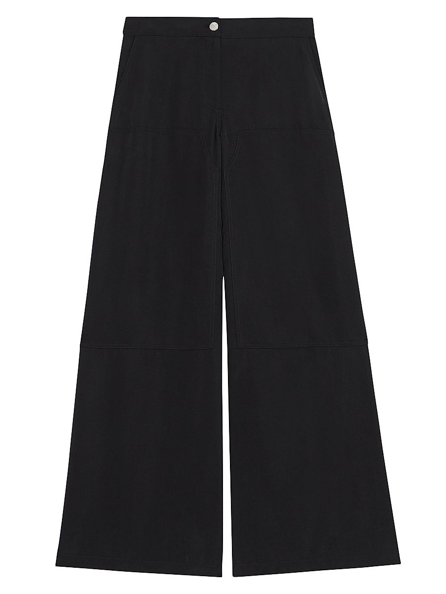 Women's Wide-Leg Cargo Pants - Black - Size 14