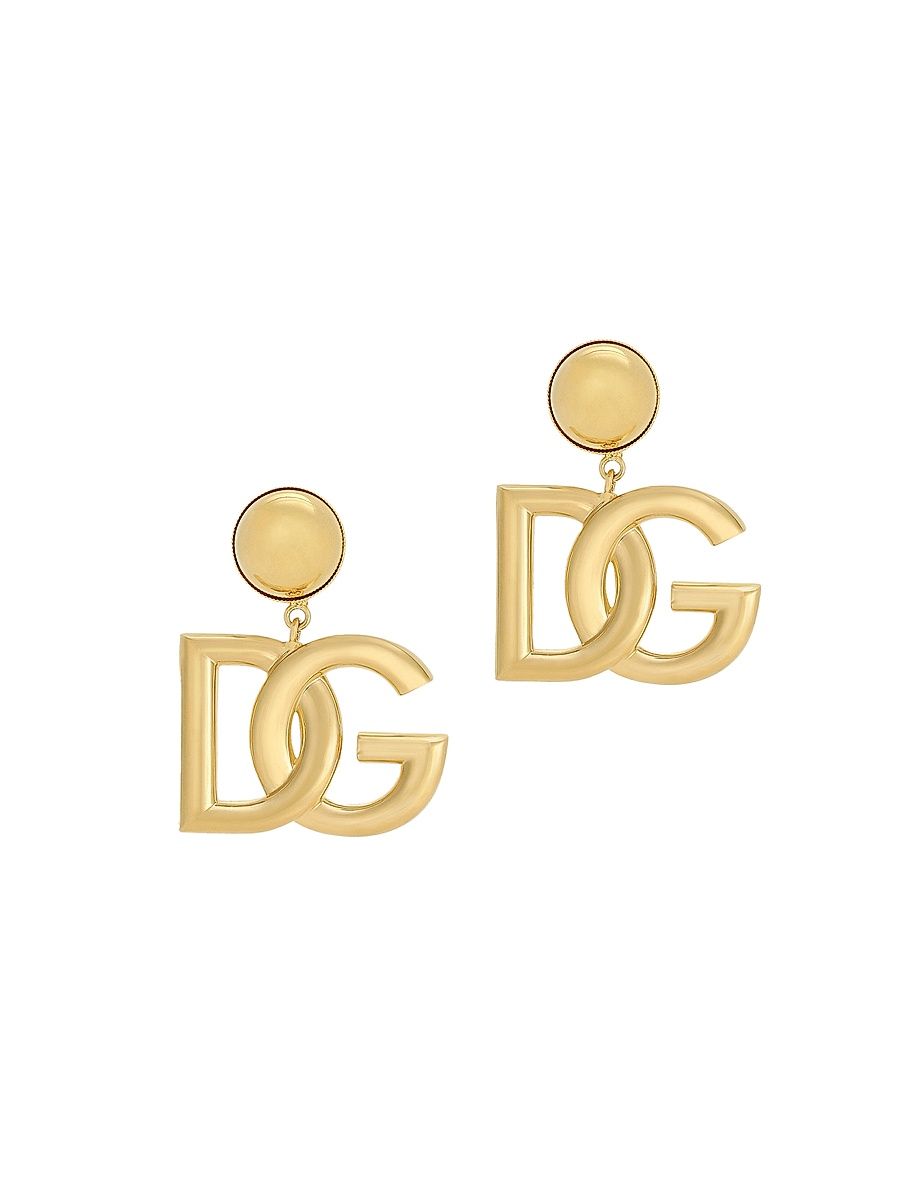Women's Monogram Clip-On Drop Earrings - Gold