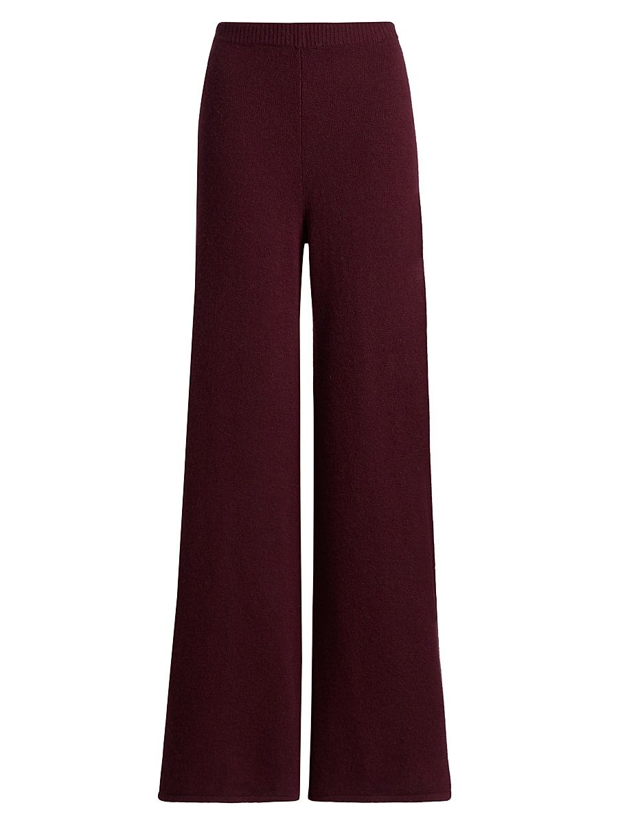 Women's Juniper Cashmere Knit Pants - Bordeaux - Size Large