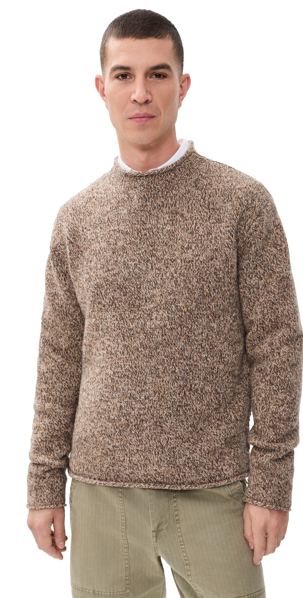 Alex Mill Marled Alvar Roll Neck Marled Cedar M