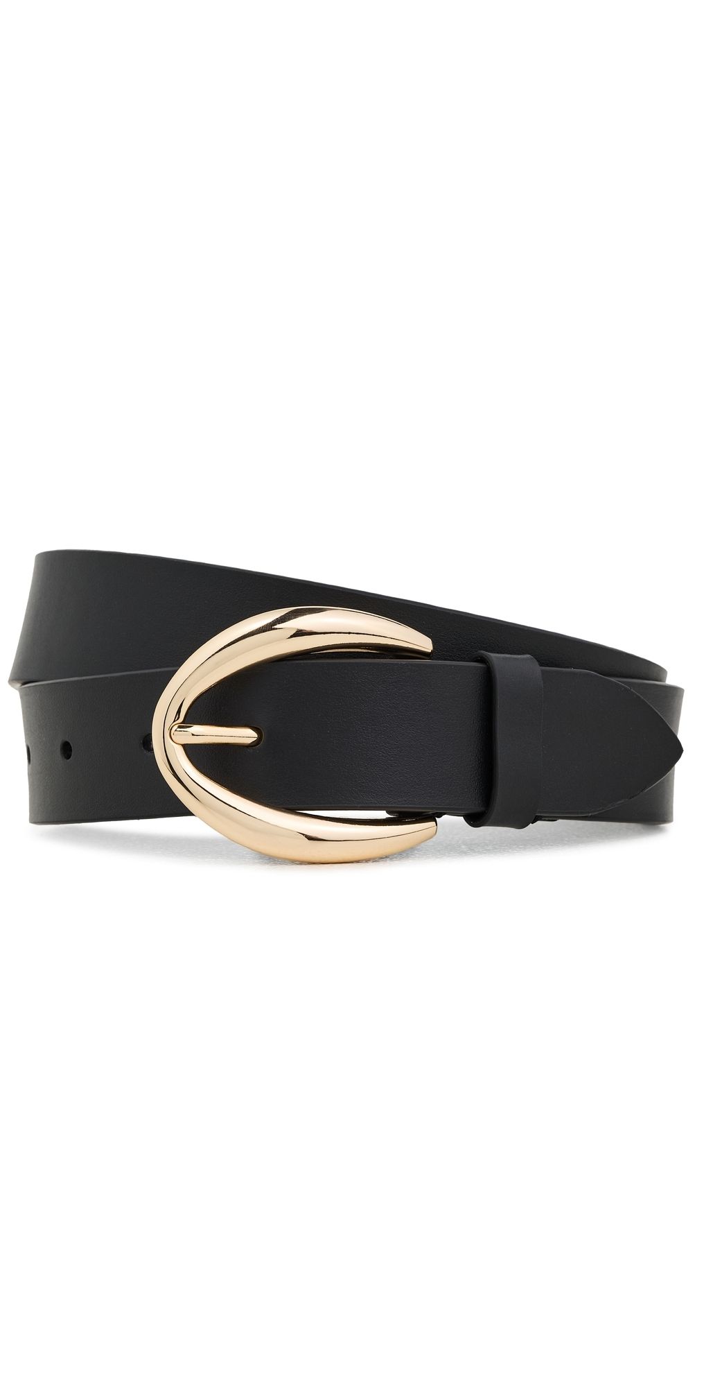 Vince Calf Leather Belt 30mm Black/Polished Gold S