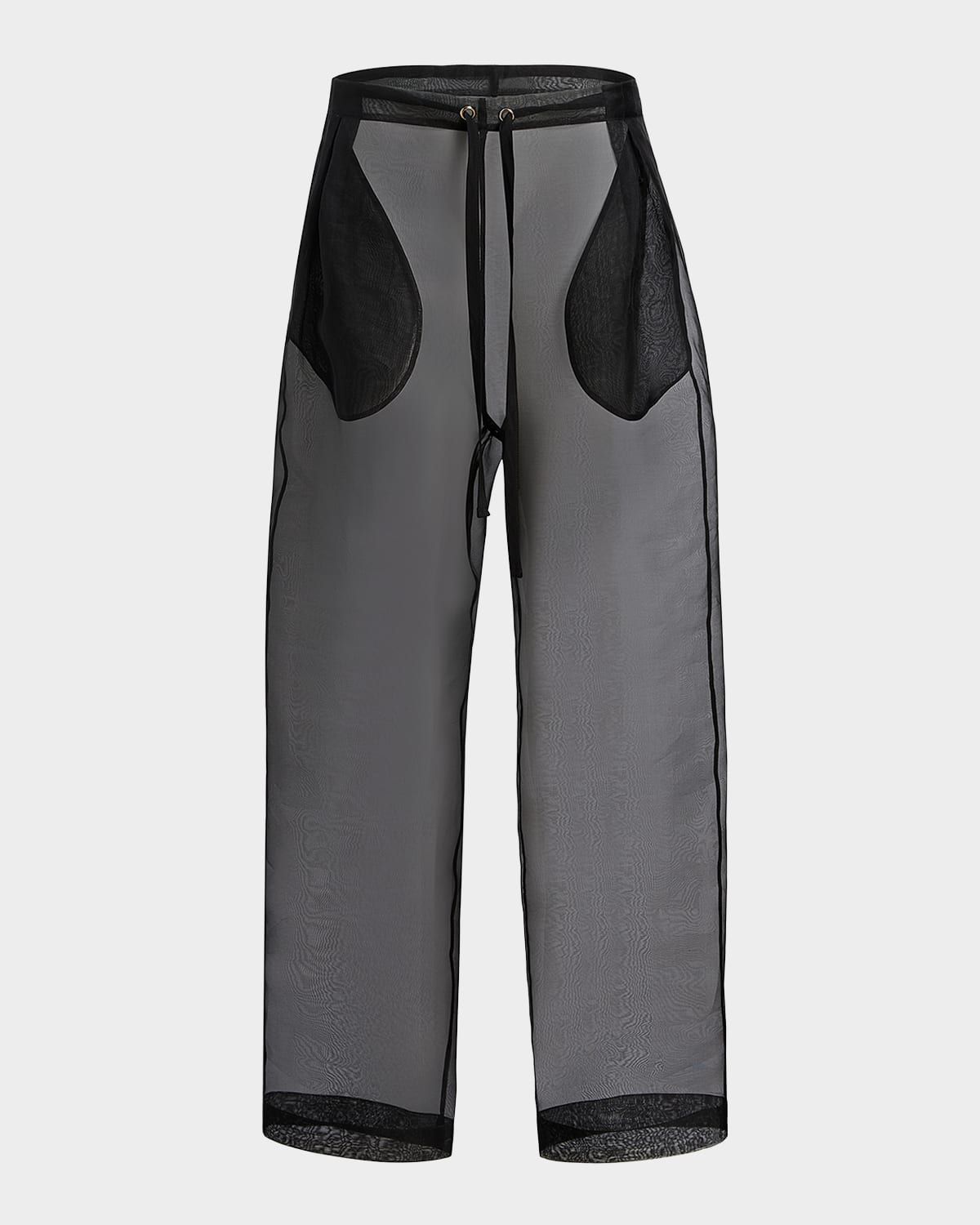 Trenton Drawstring Sheer Pants