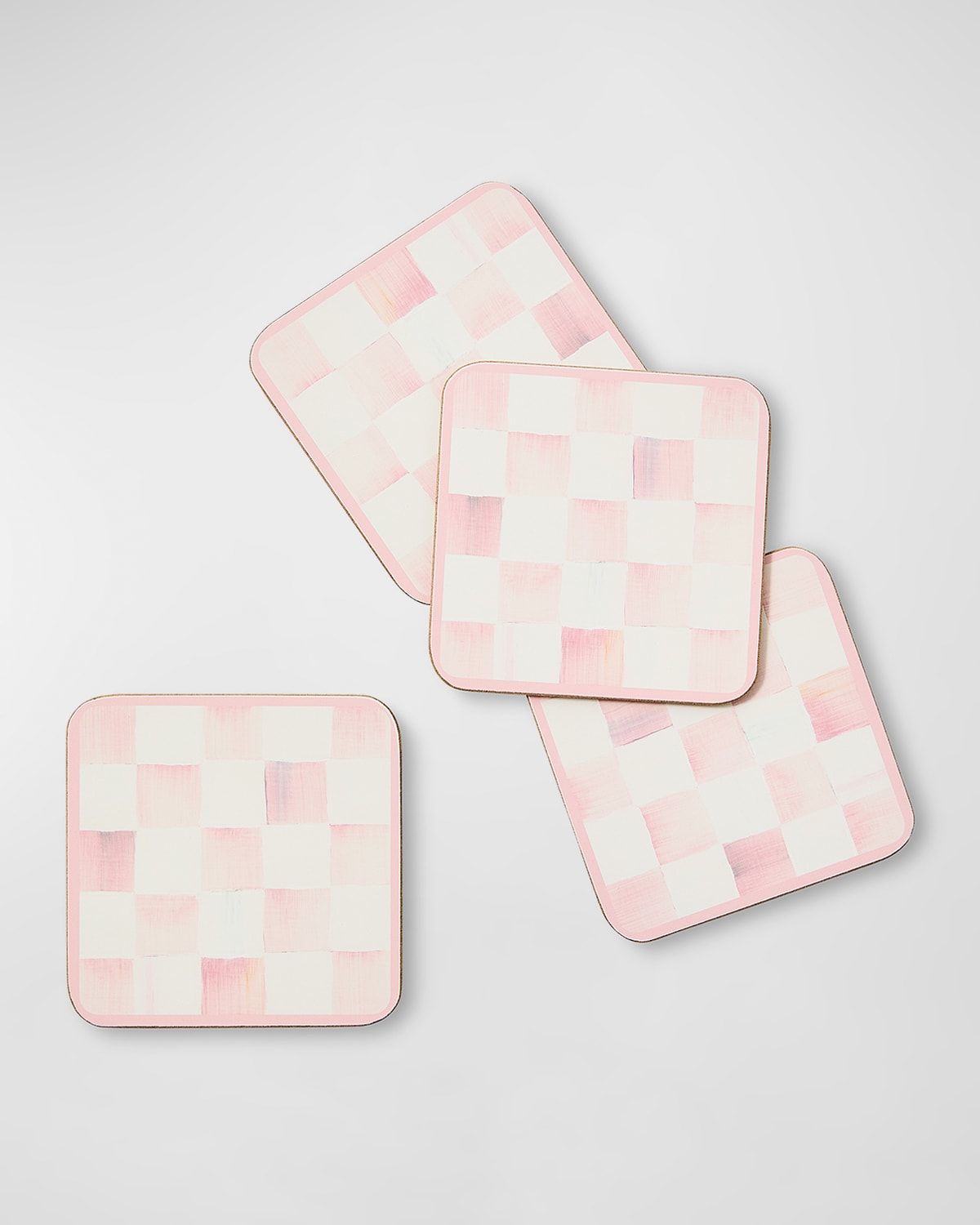 Rosy Check Cork Coasters, Set of 4