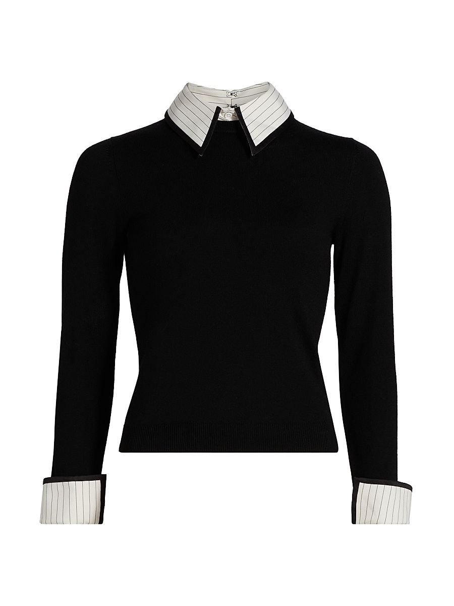 Women's Porla Collared Sweater - Black - Size XS