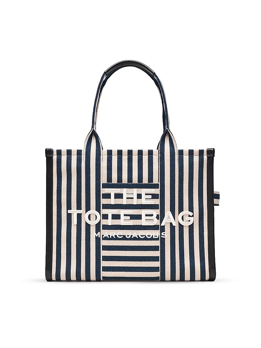 Women's The Stripe Canvas Large Tote Bag - Blue Sea Multi