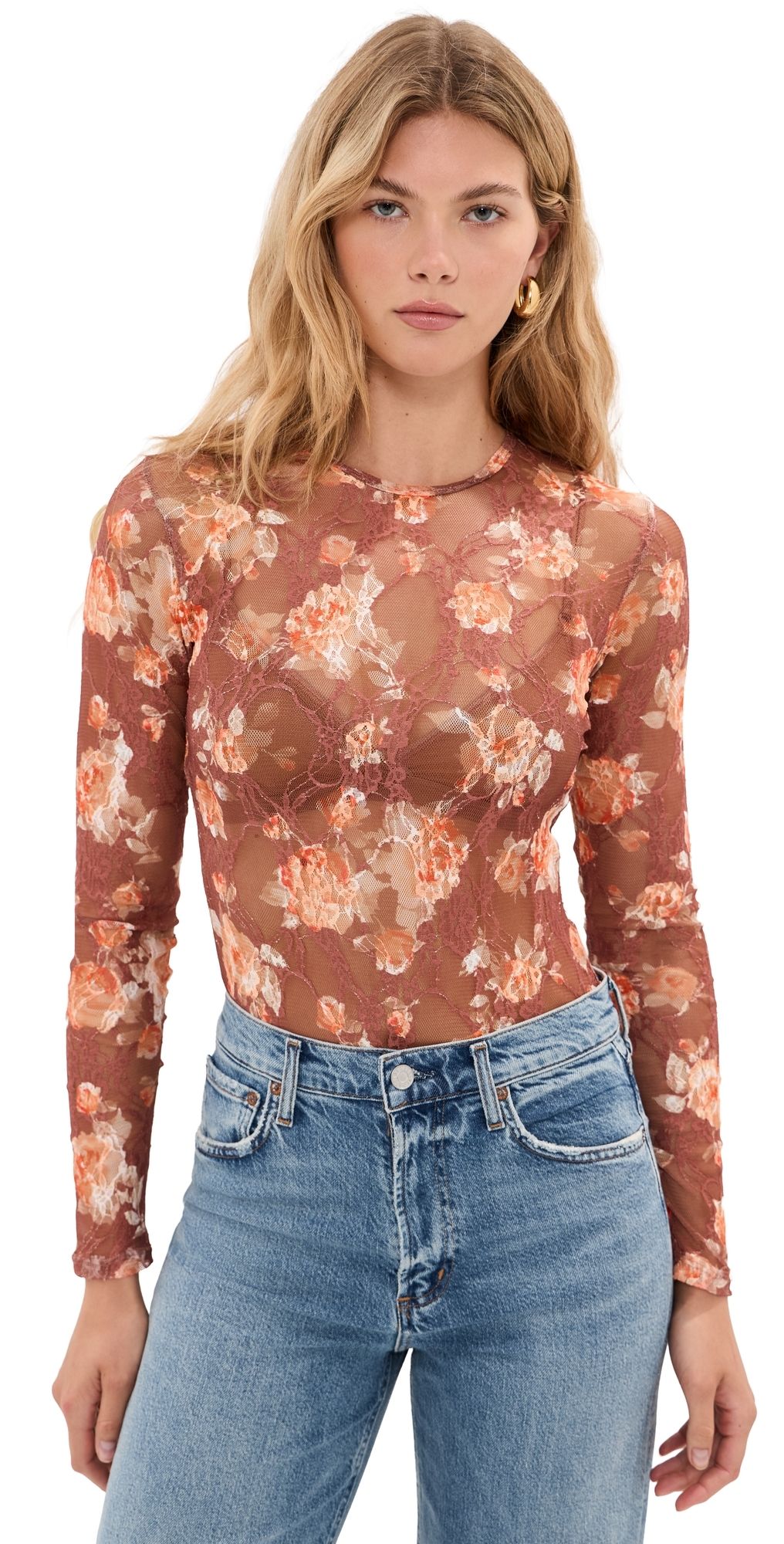 Madelynne Maple Thong Bodysuit RUST ROSE XXS