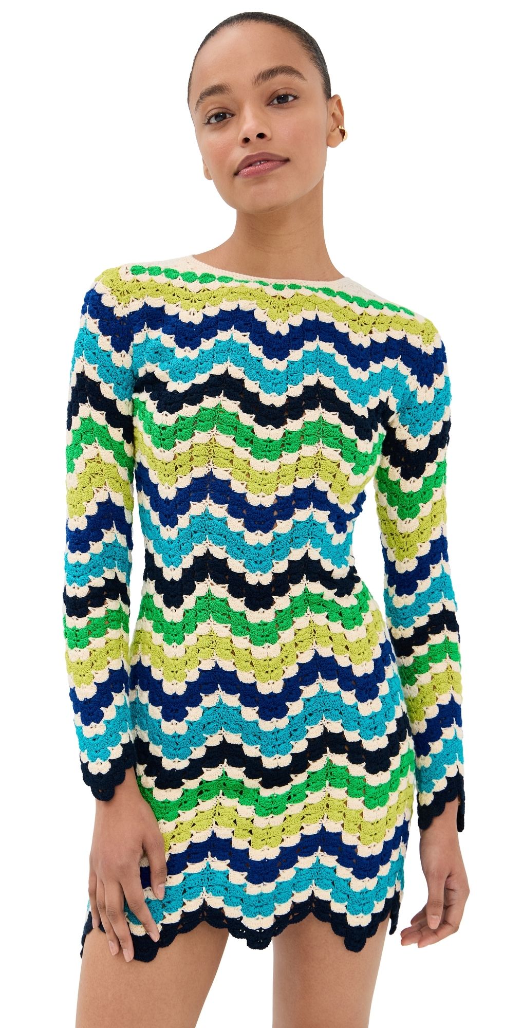 ESCVDO Victoria Mini Dress Blues/Lime L