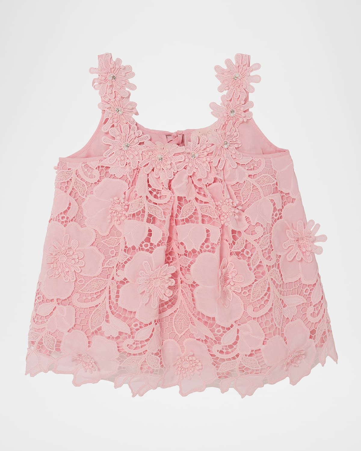 Girl & apos;s Riviera Rose Cutwork Lace Top, Size 3-11