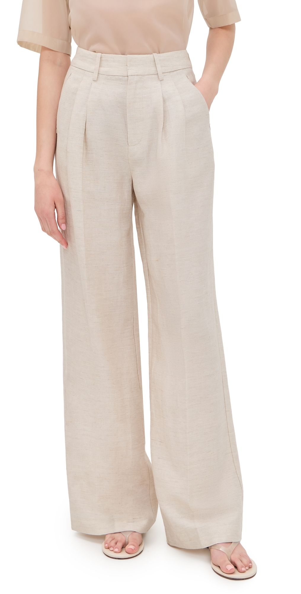 Good American Linen Blend Trousers Oat 6