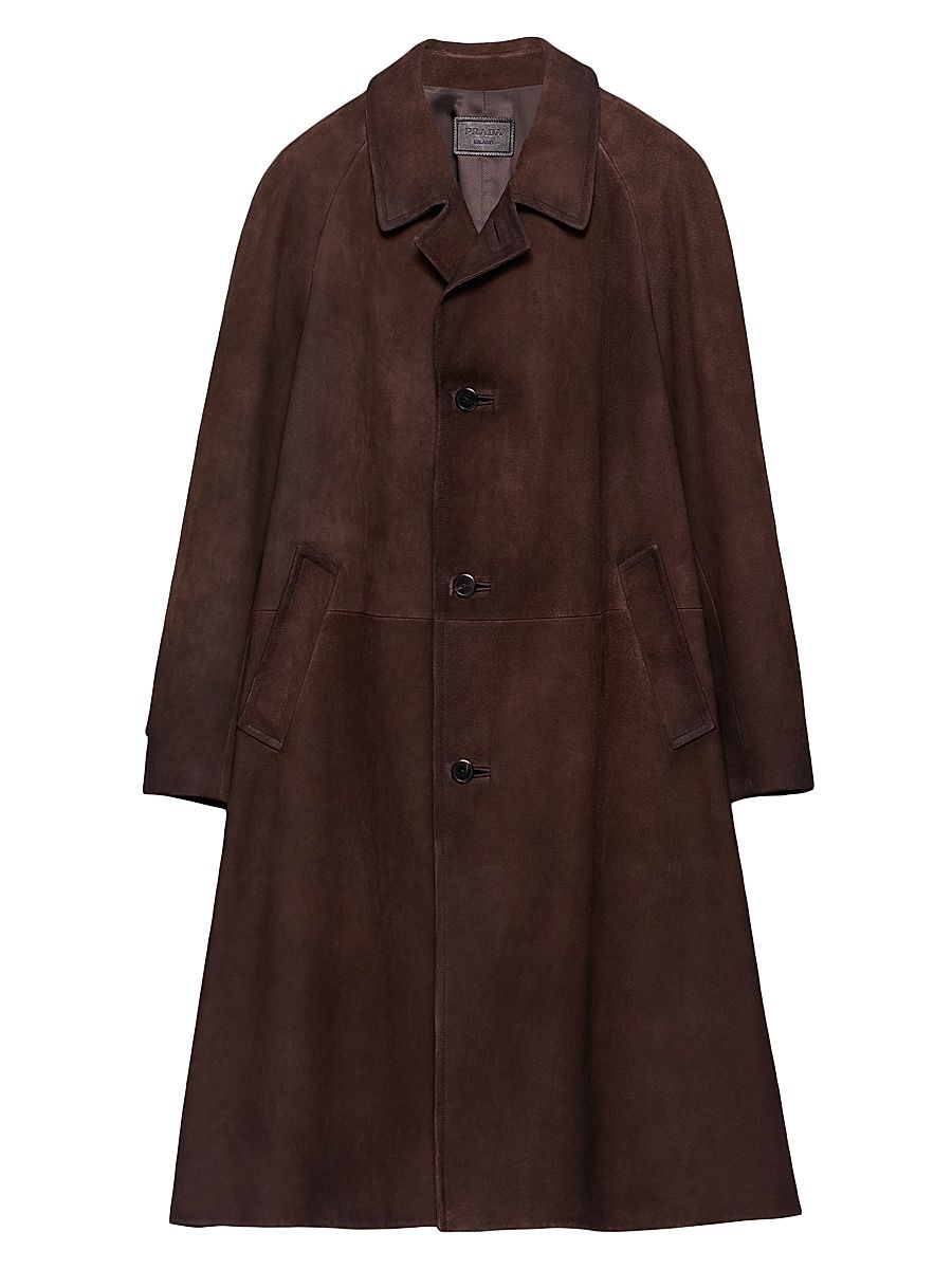 Men's Suede Coat - Brown - Size 40