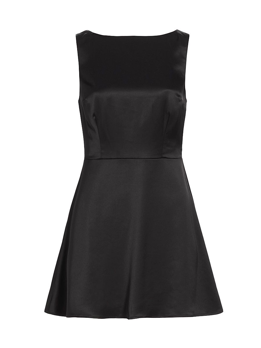 Women's Zenni Satin Minidress - Black - Size 12