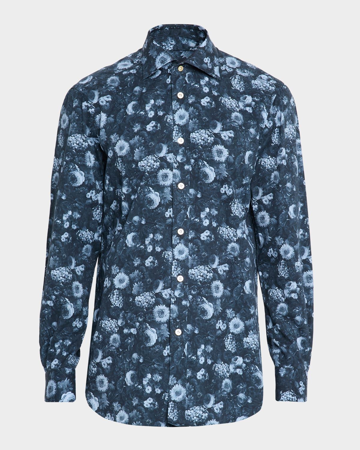 Men & apos;s Cotton Tonal Floral Sport Shirt