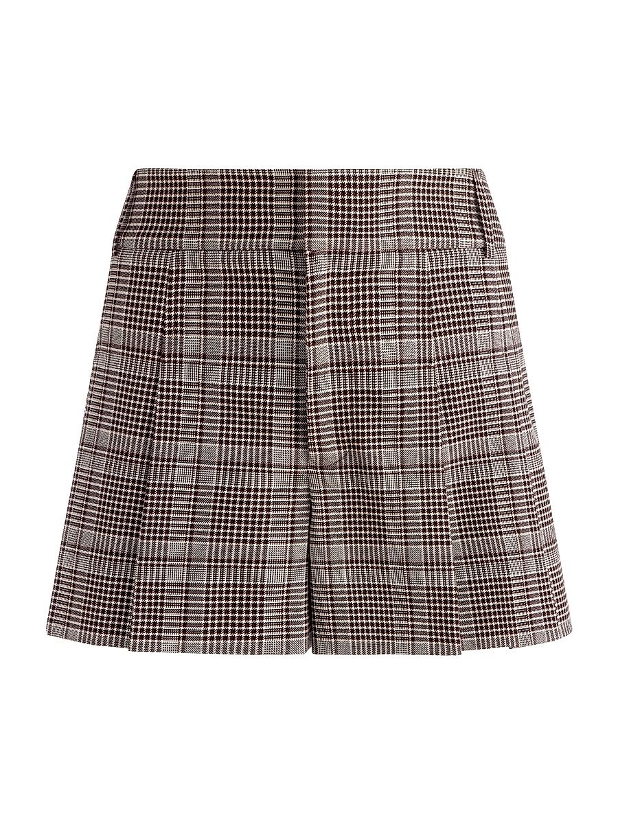 Women's Scarlet Plaid Flutter Shorts - Black - Size 14