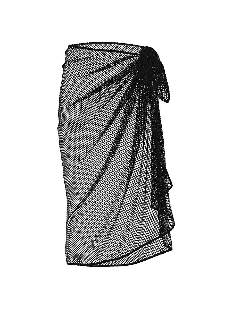 Women's Shimmer & Shine Covers Maribel Crochet Pareo - Black