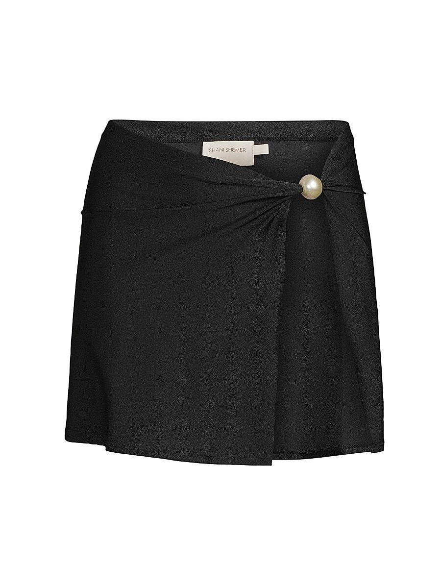 Women's Thalia Asymmetric Miniskirt - Black - Size Medium