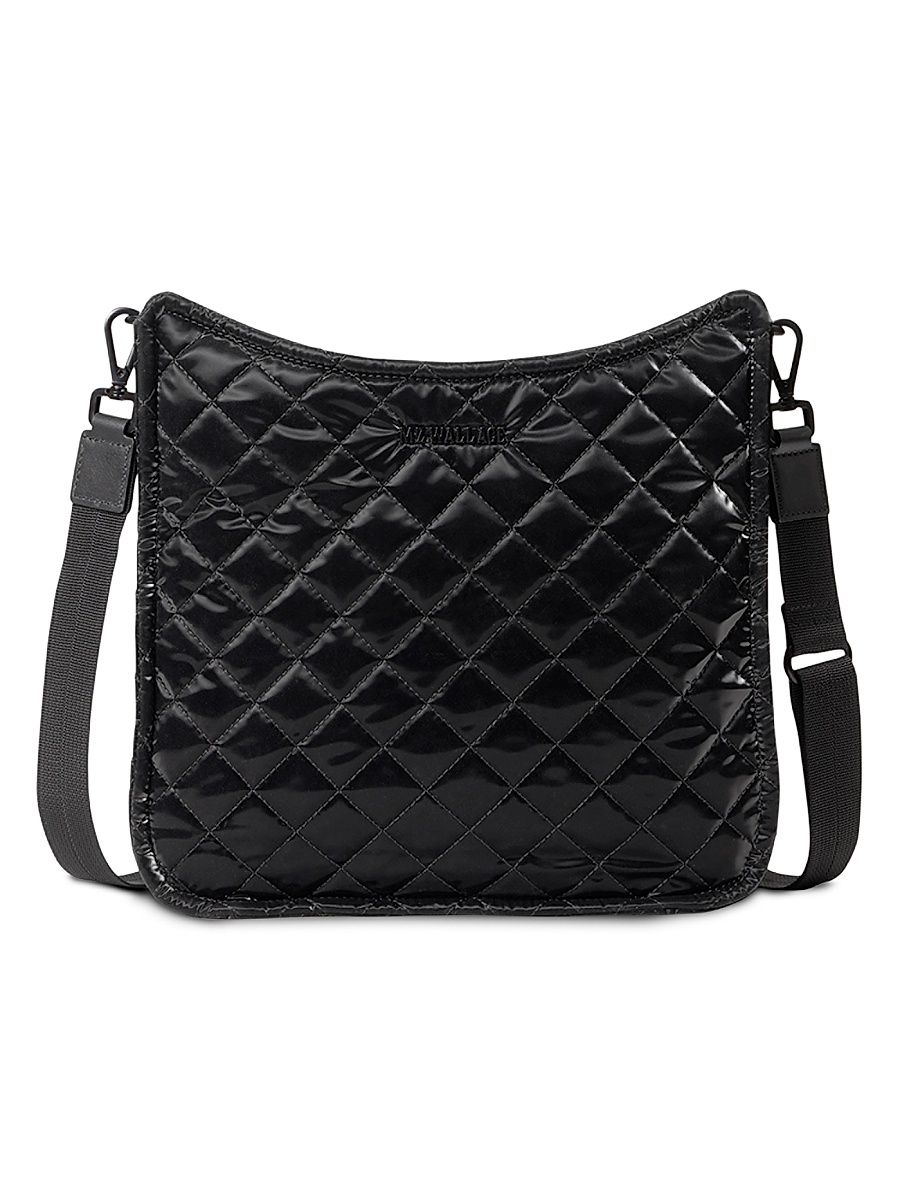 Women's Metro Box Quilted Crossbody Bag - Black