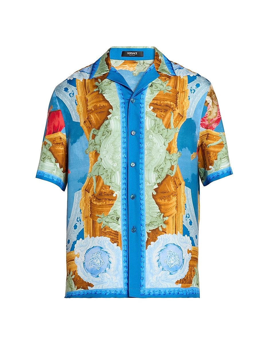 Men's Affresco Silk Twill Shirt - Size 46