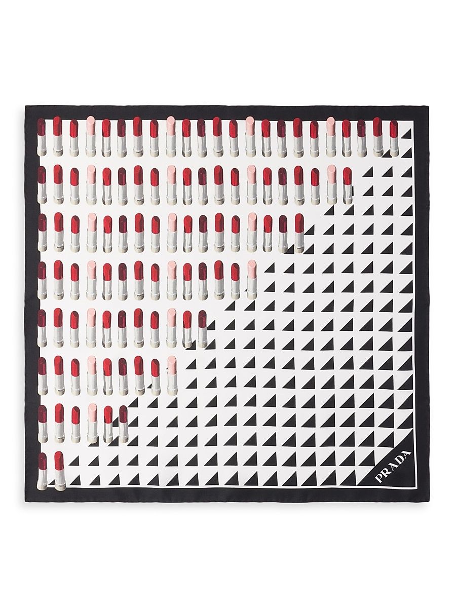 Women's Printed Silk Twill 55CM Square Scarf - Black