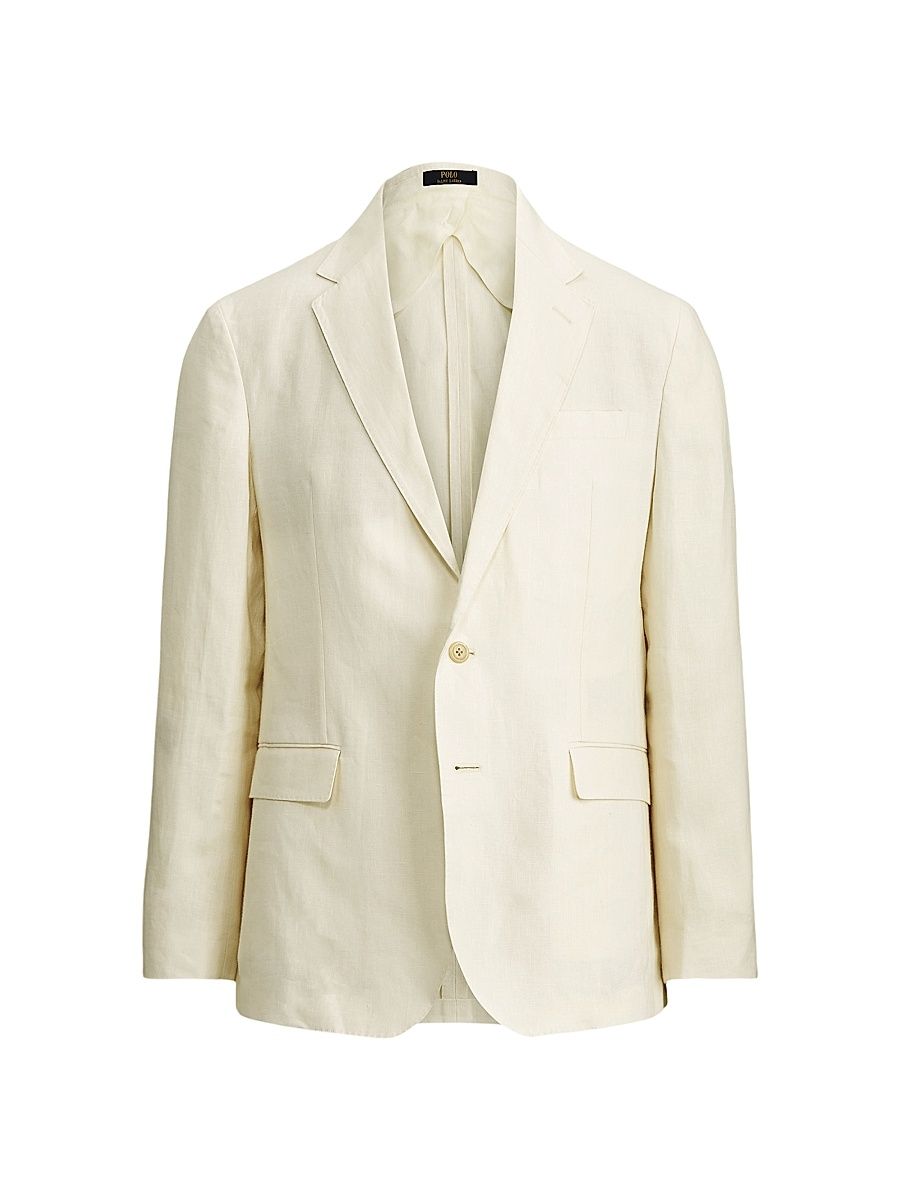 Men's Linen Single-Breasted Sportscoat - Cream - Size 46