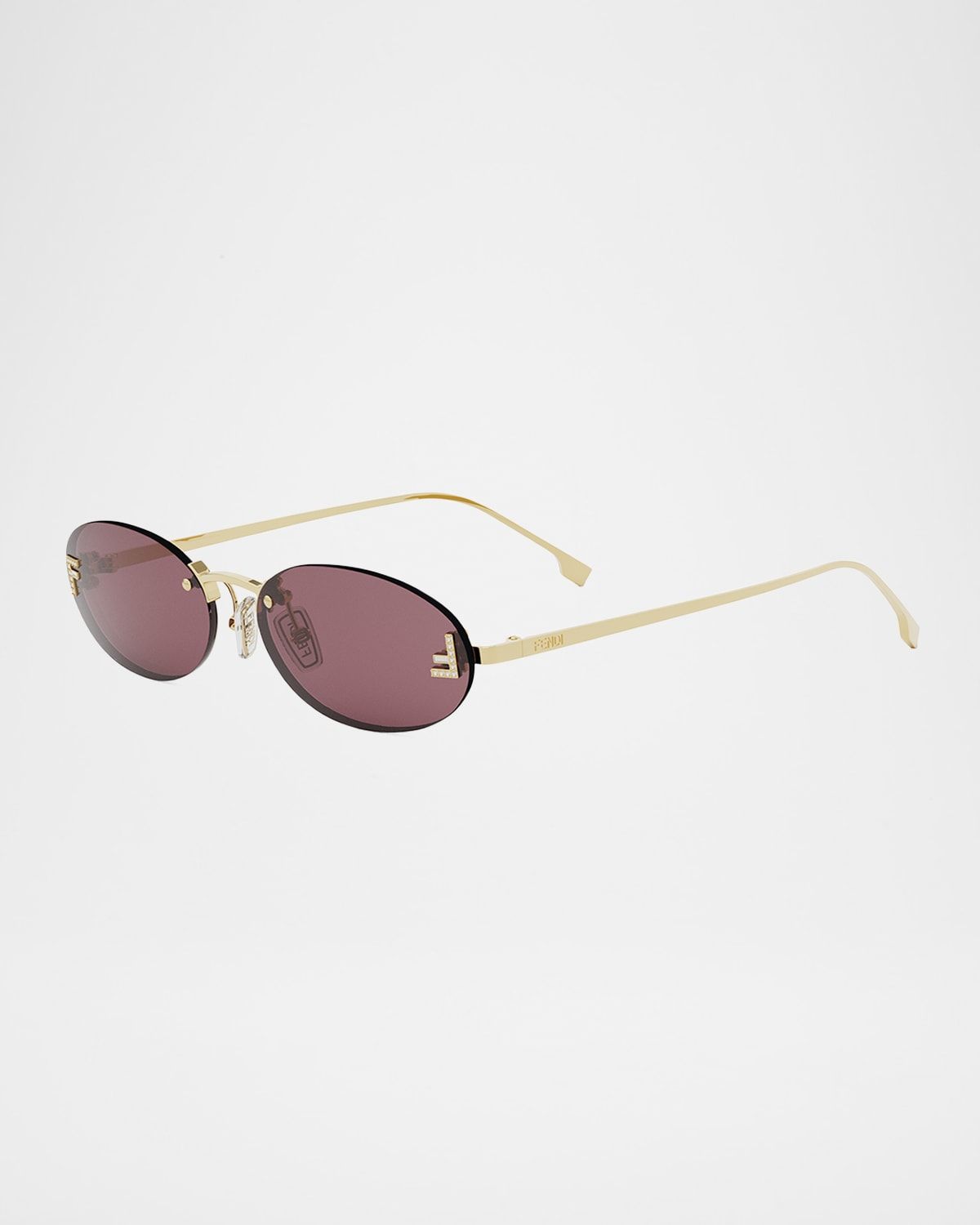 FF Crystal Metal Oval Sunglasses