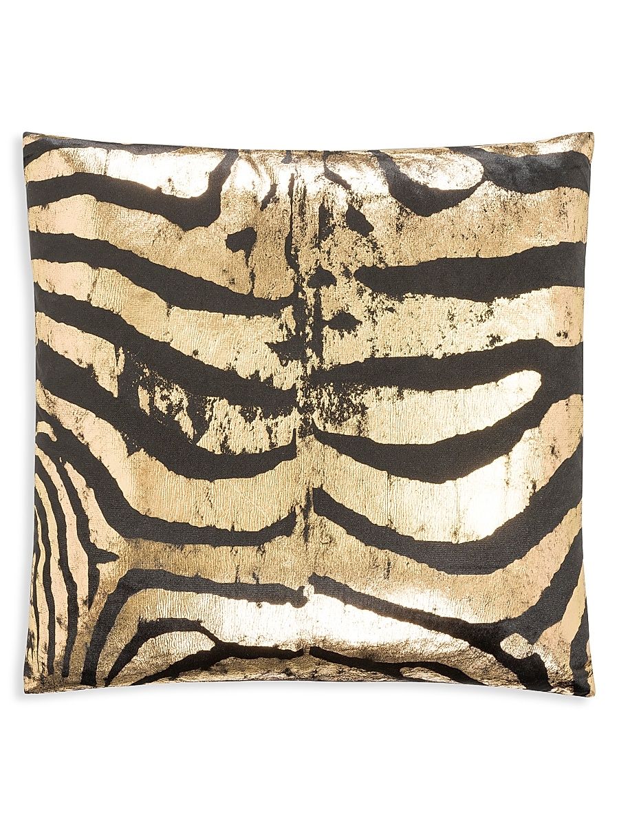 Rica Foil Animal Print Pillow - Black