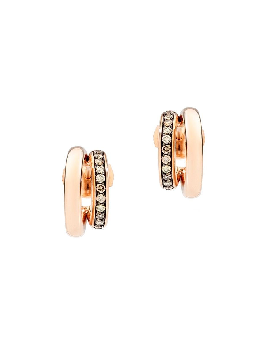 Women's Iconica 18K Rose Gold & Diamond Huggie Hoop Earrings