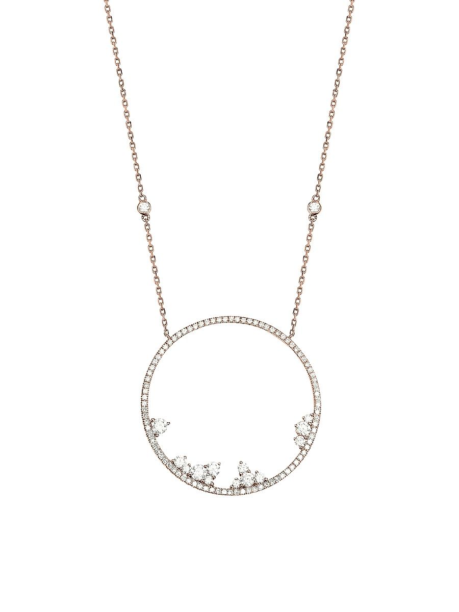 Women's Fairytale 18K Rose Gold & Diamond Circle Pendant Necklace - Pink Gold
