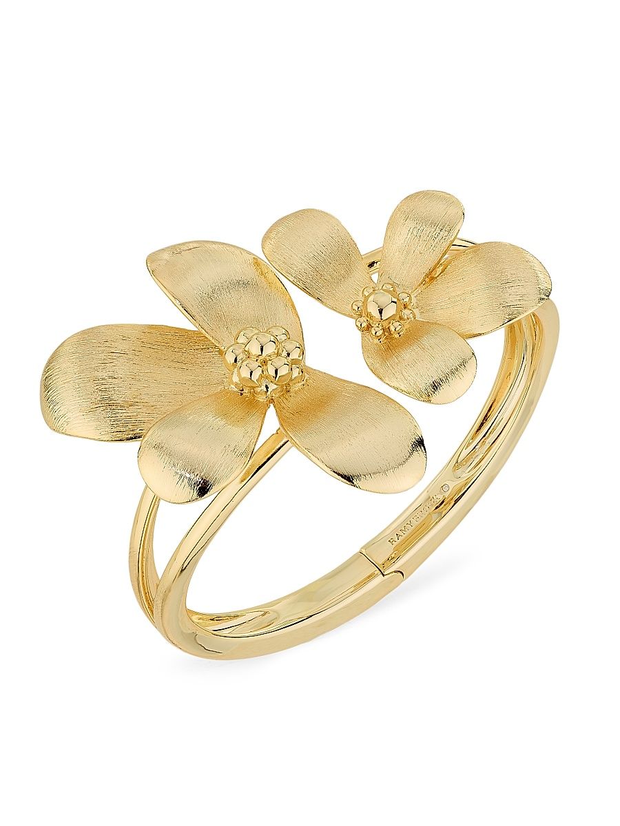 Women's Brushed Flower Anya Goldtone Bracelet - Gold