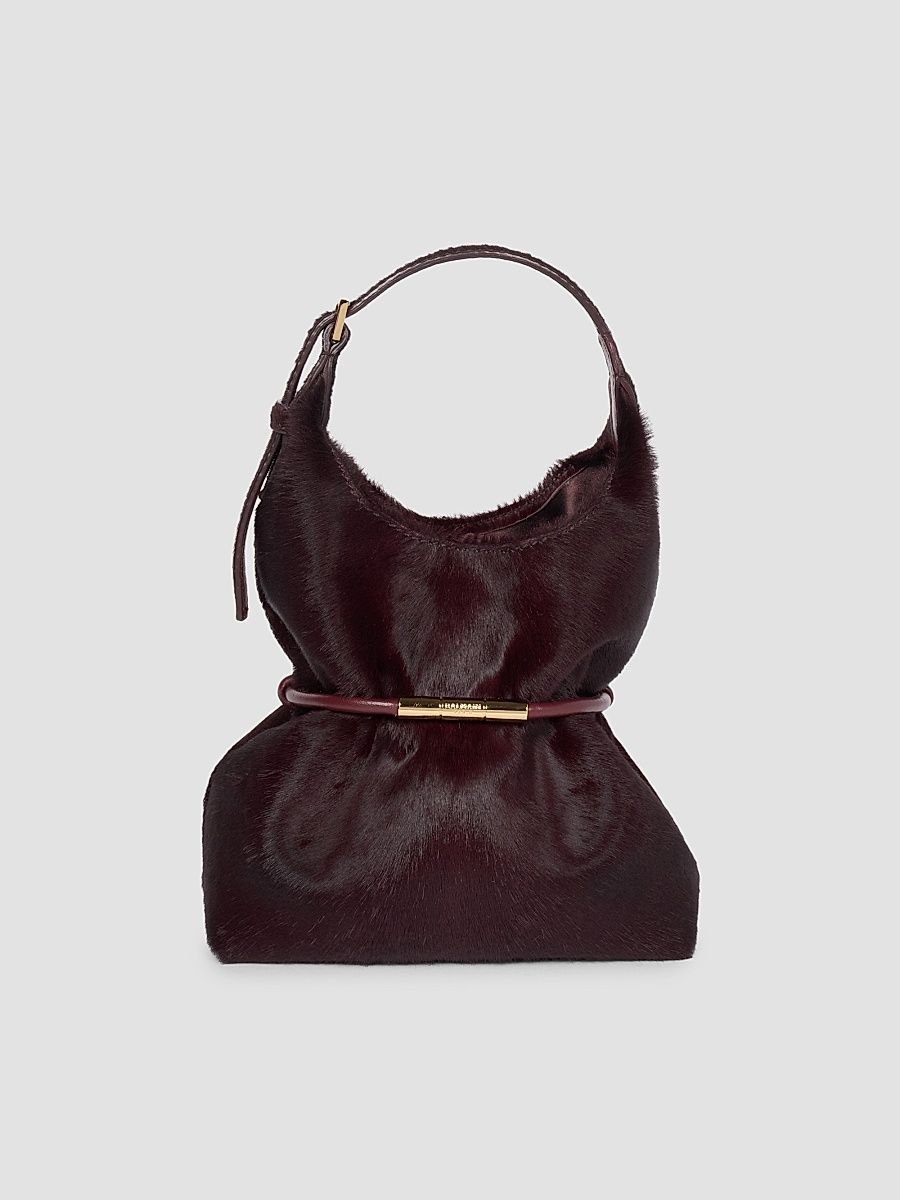 Balmain Women's Sphynx Mini Calf Hair Shoulder Bag - Merlot