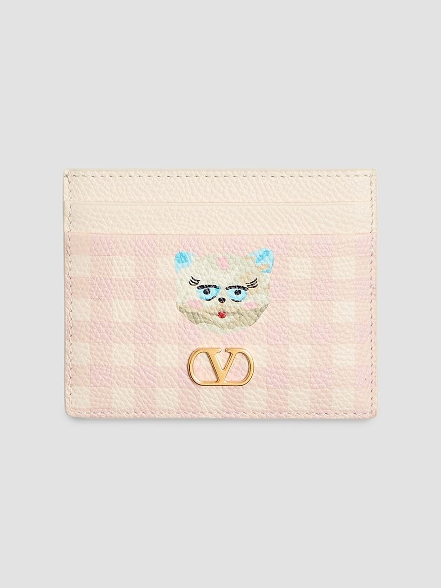 Women's VLogo Signature Le Chat De La Maison Cardholder - Pink Ivory
