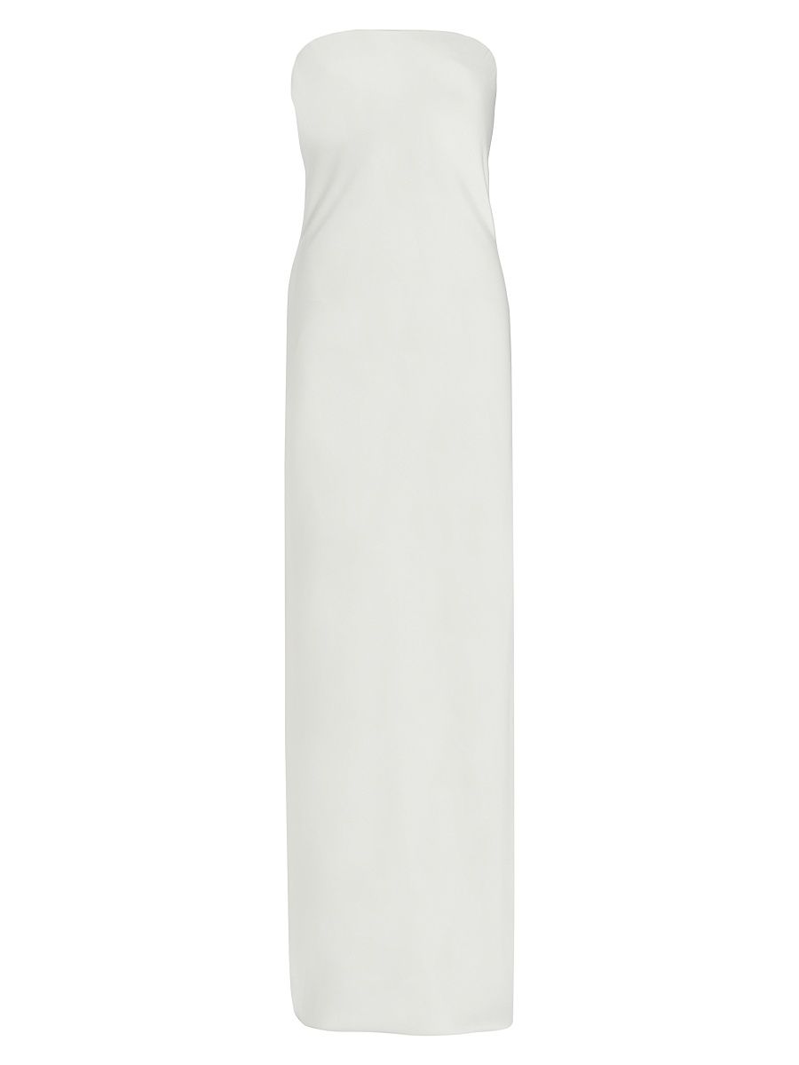 Women's Satin Bias Strapless Gown - Snow White - Size XL