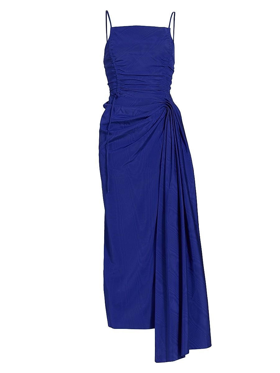 Women's Draped Ruched Midi-Dress - Klein Blue - Size 8