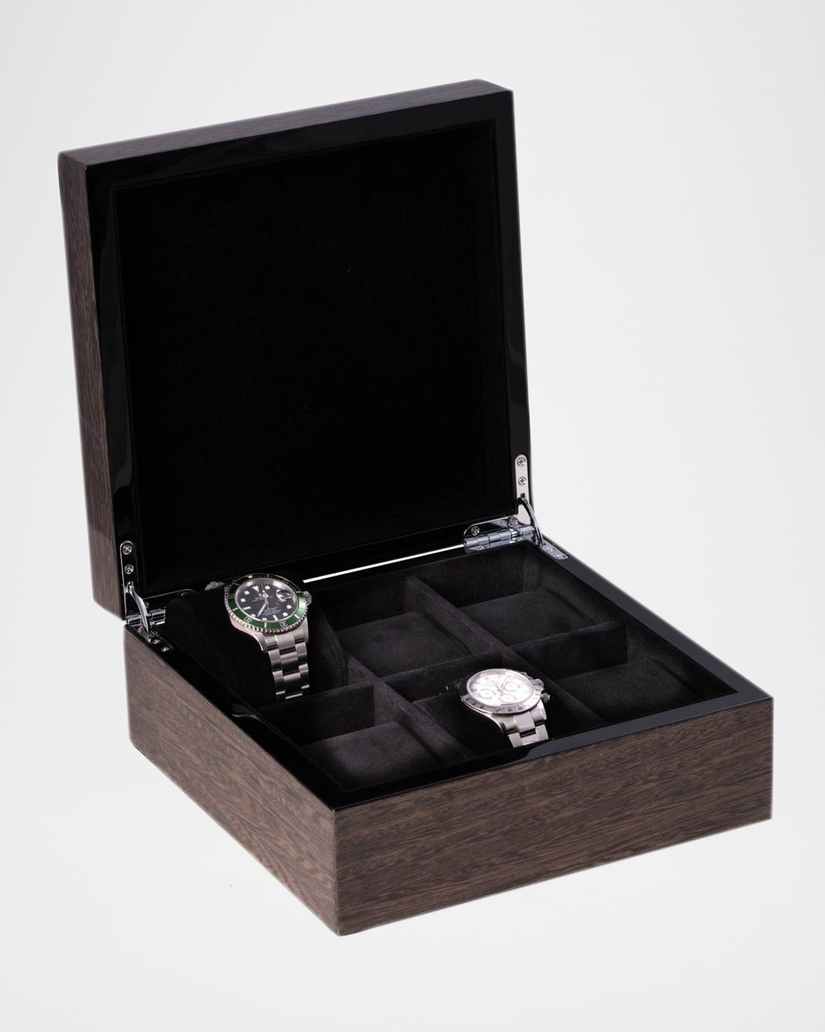 Men & apos;s High Lacquered Italian Veneer 6-Watch Storage Box