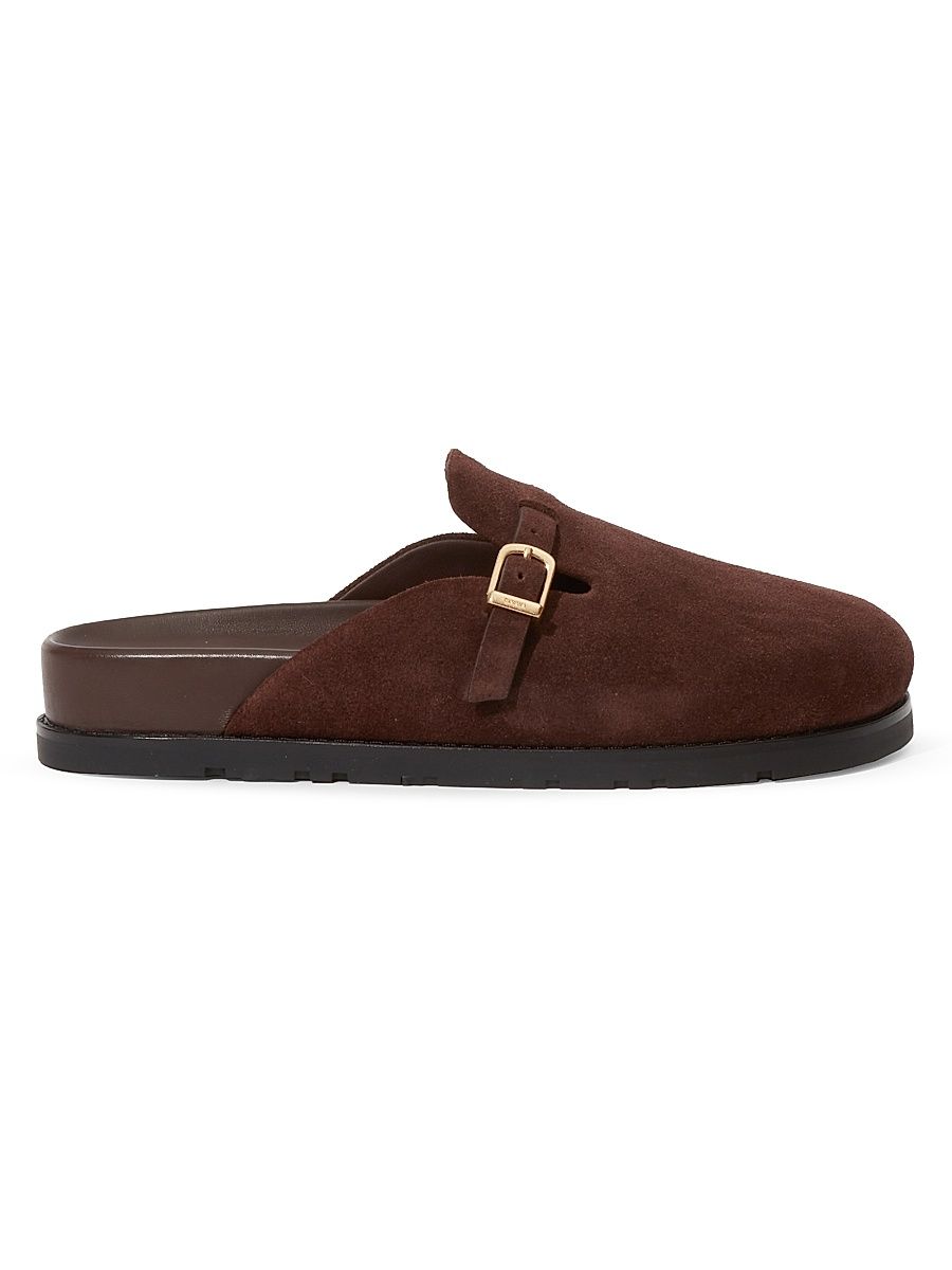 Women's Adara Buckle Suede Slippers - Cacao - Size 8