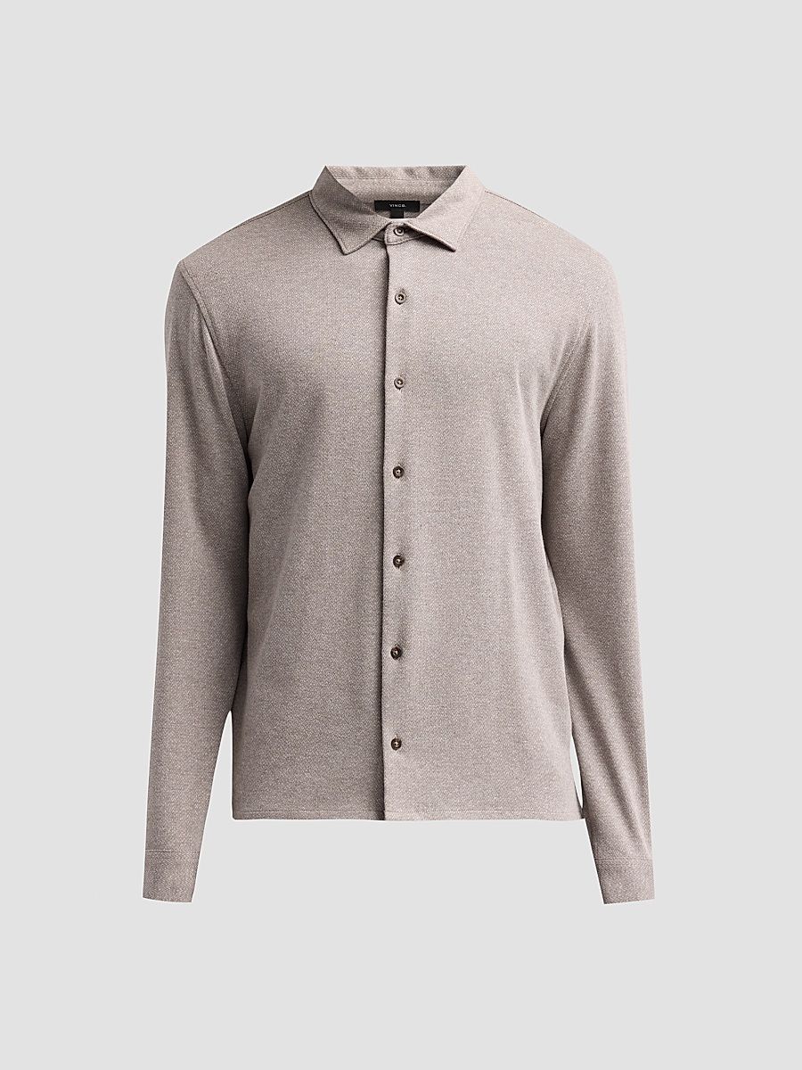 Men's Herringbone Cotton Shirt - Tarmac Pavement - Size XXL