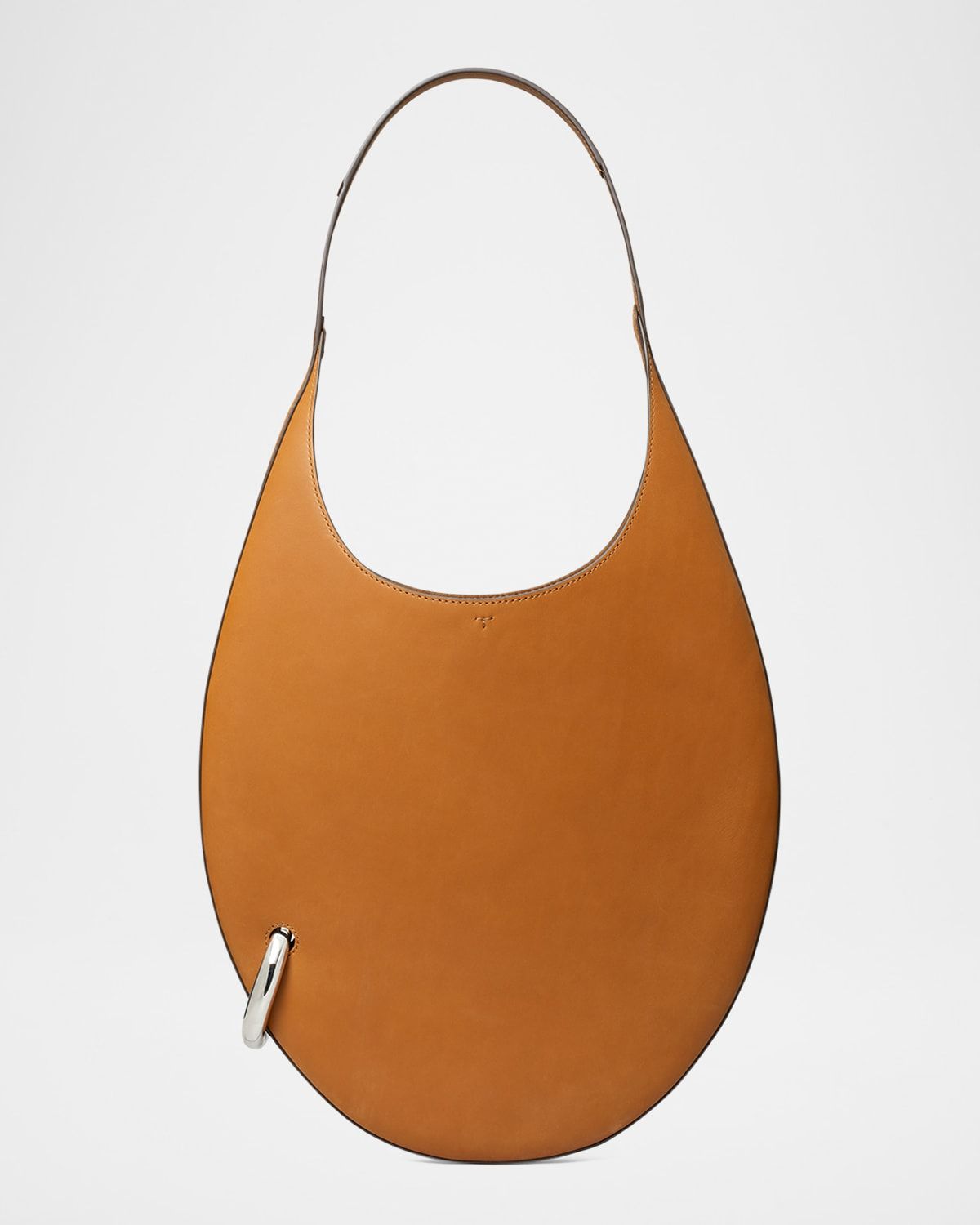 Pierced Smooth Leather Shoulder Bag