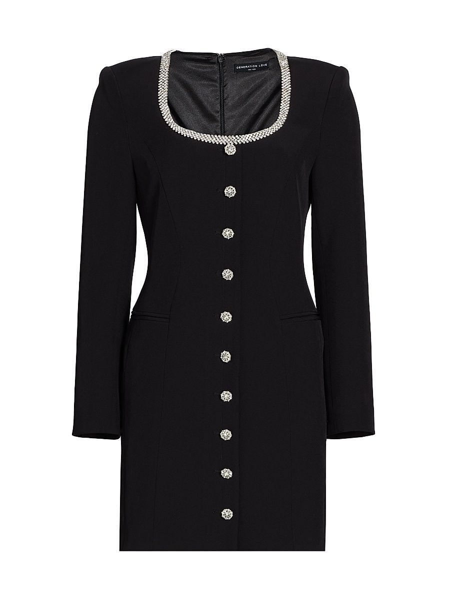 Women's Payton Crystal-Embellished Sheath Minidress - Black - Size XL