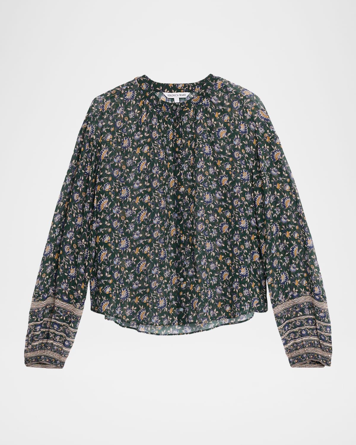 Lollie Long-Sleeve Silk Blouse