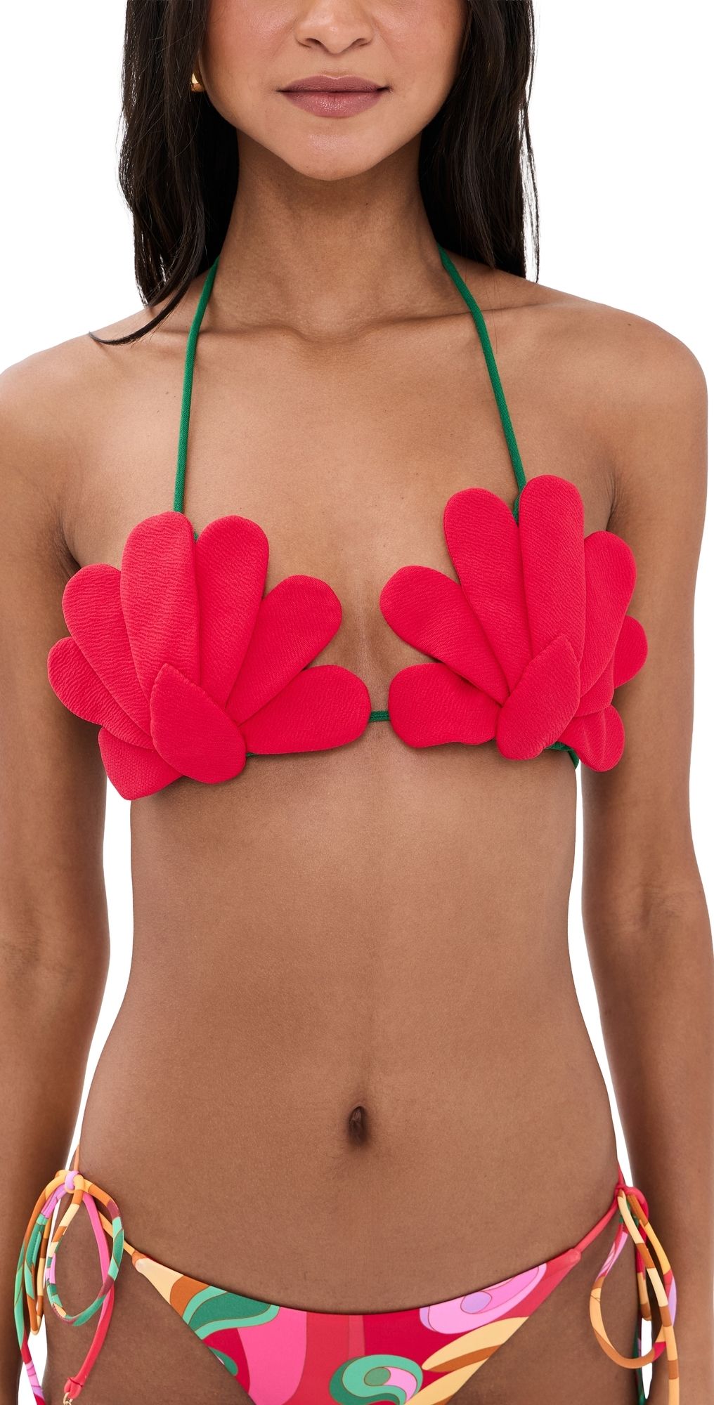 FARM Rio Placed 3D Bikini Top Banana Queen XL